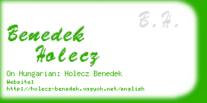 benedek holecz business card